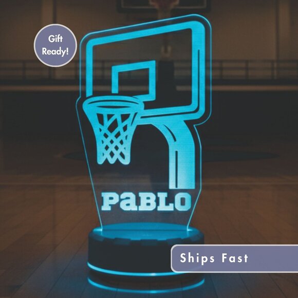 Personalized Basketball Night Light – Custom LED Lamp for Fans - Picture 1 of 8